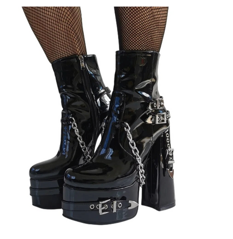 GOTH GRUNGE Buckle BOOTS
