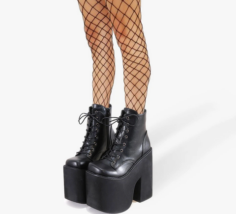 GOTH GRUNGE high top Y2K BOOTS