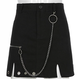Goth-High waist A-line skirt
