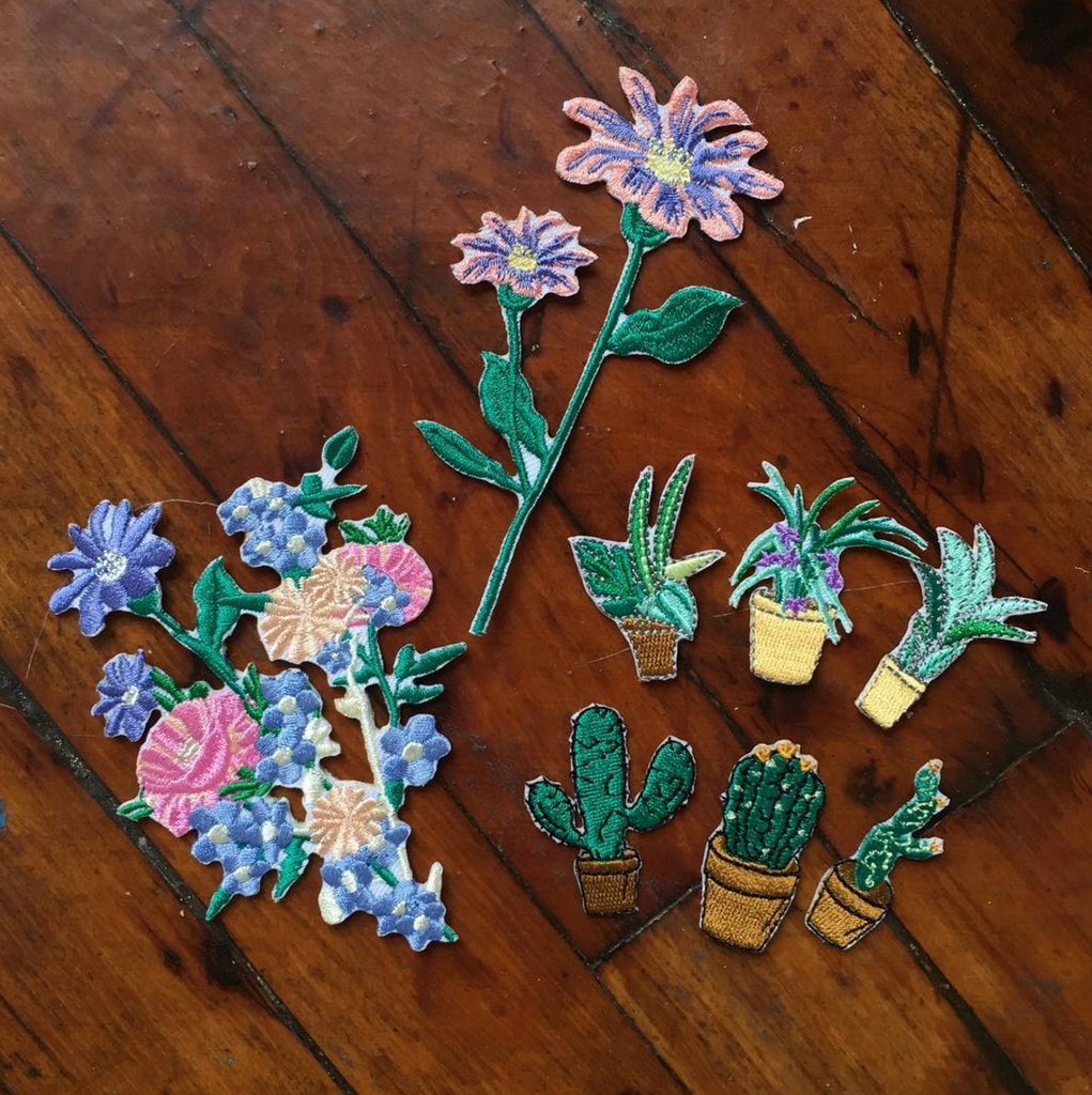 LIMITED ITEM- PLANTS AND FLOWERS IRON-ON PATCH set