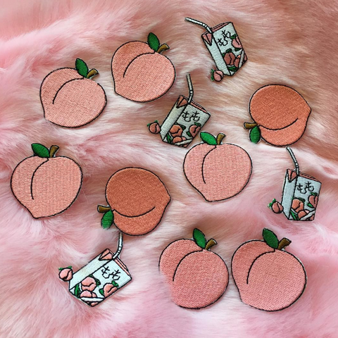 PEACH AND PEACH JUICE BOX patch