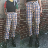 2018- 90S COOL KIDS PLAID CROPPED TROUSERS