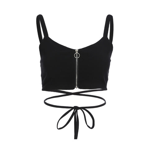 2019 NEW spring/summer GOTH CROP TOP LACE UP