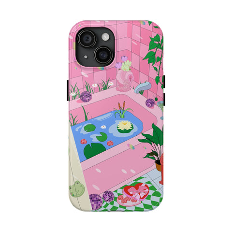 Froggy Disco Bathroom iPhone case