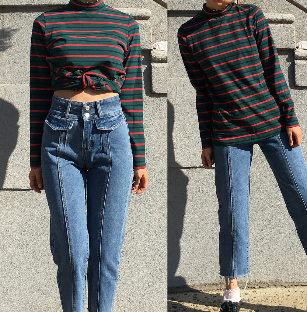 BEE HAPPY-GRUNGE COLLECTION- Turtleneck Long sleeve OUTFIT