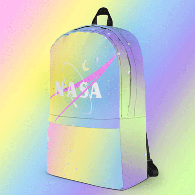 PASTEL RAINBOW NASA TUMBLR SOFT GRUNGE BACKPACK - SWEATSHOP-FREE MADE IN USA