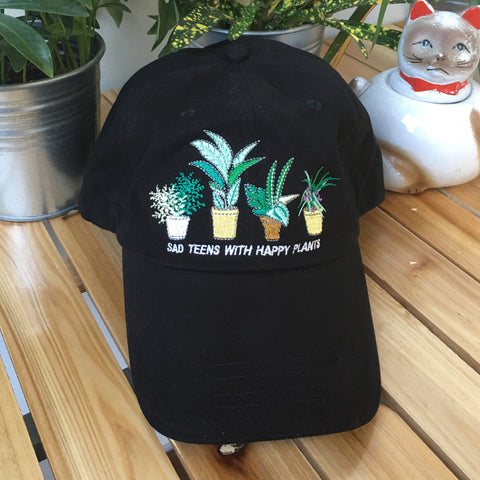 soft grunge - tumblr - sad teens with happy plants cap