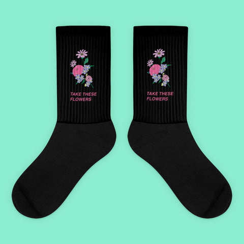 KOKO - TAKE THESE FLOWERS SOCKS (MADE IN USA- SWEATSHOP-FREE)