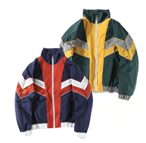 NEW! 90S GRUNGE VINTAGE Primary Color Block- UNISEX  Windbreaker