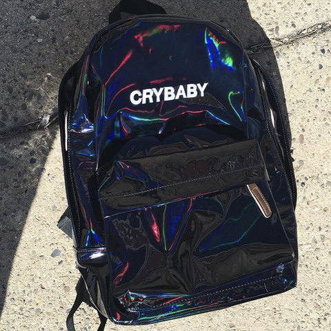 TUMBLR AESTHETIC - KOKO HOLOGRAPHIC BLACK CRYBABY BACKPACK