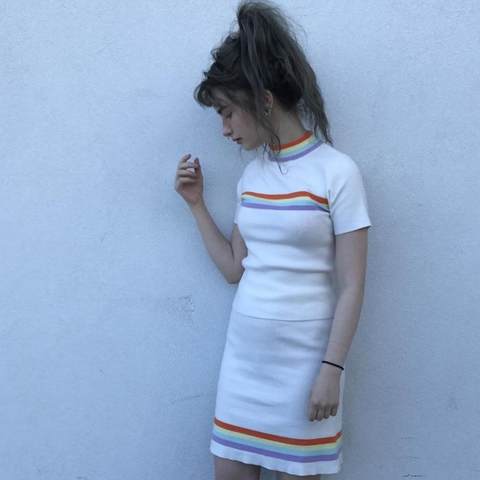 RAINBOW TOP & SKIRT SET