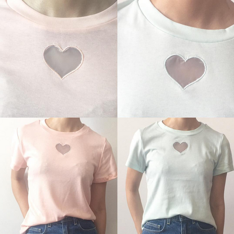 Kawaii heart peach top