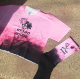 TWO MOODS COLLECTION- PINK BLACK CROP TOP -MADE IN USA (SWEATSHOP-FREE)