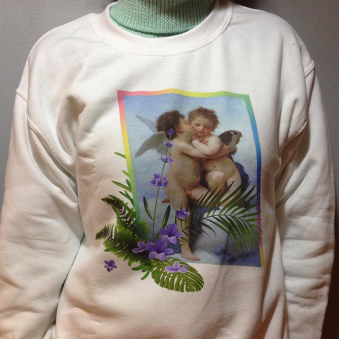NEW  -FIRST KISS LAVENDER tumblr aesthetic ART jumper
