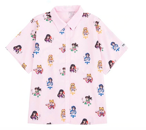 KAWAII SAILOR MOON BUTTON UP SHIRT