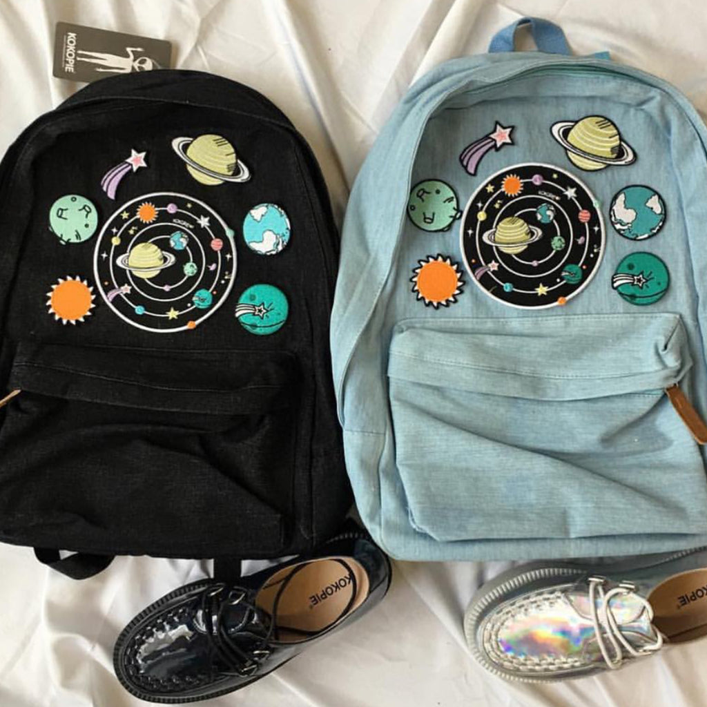 Solar system koko canvas denim backpack