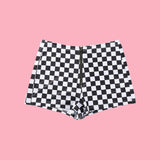 MY LIOVE IS ON FIRE -90s Checkerboard SHORTS