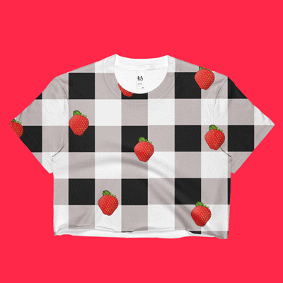 KOKO- Fruit- PLAID VINTAGE 90S INSPIRED- CROP TOP -MADE IN USA (SWEATSHOP-FREE)