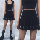 Goth Embroidery Pleated skirt