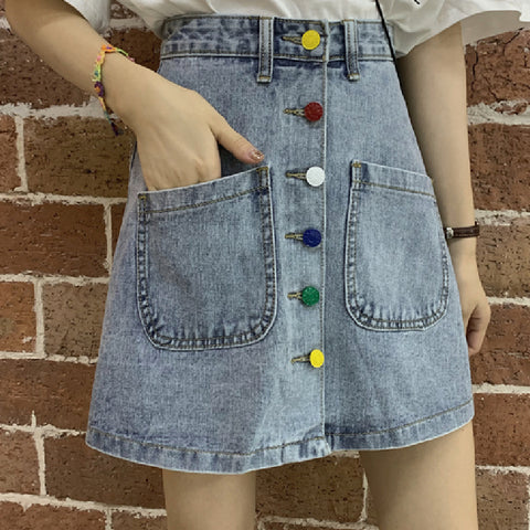 KAWAII A LINE K POP Fashion Denim A line Skirt