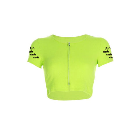 Neon Baddie Aesthetic - duh duh duhhh crop top