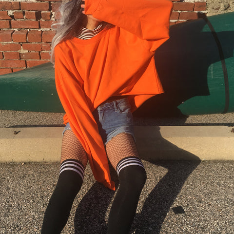 NEW - 90s vintage look Grunge cropped sweatshirt over size