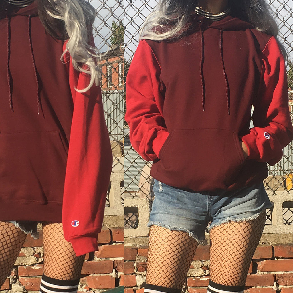 NEW - 90s vintage look Grunge cropped sweatshirt over size - color block