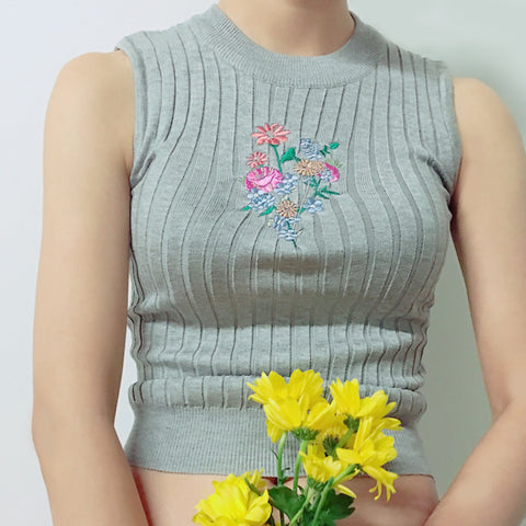 90s baby soft grunge flower koko crop top