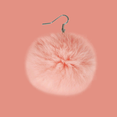 FAUX Rabbit fur ball earrings DIY