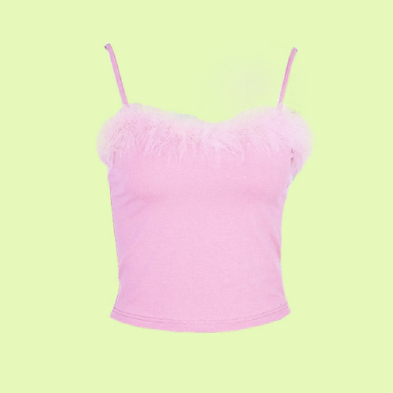 PINK BABE FURRY TOP