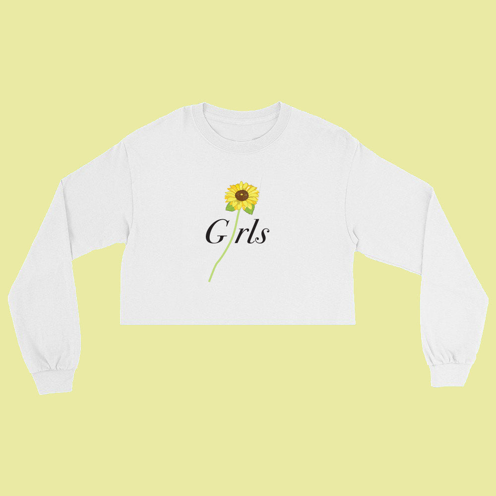 GIRLS POWER - NEW girls- sunflower jumper crop top
