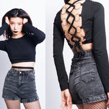 2019 new limited item - Circle ring Lace-up crop top