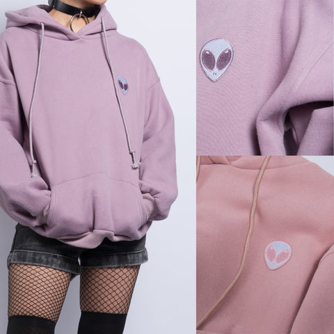 FREE SHIPPING KOKO-Alien embroidery Hoodie