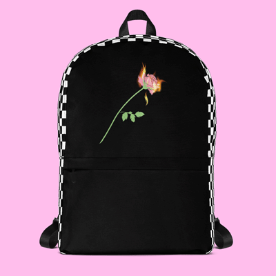 MY LOVE IS ON FIRE BACKPACK - SWEATSHOP-FREE MADE IN USA