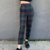 Limited Item - Quality Japanese Vintage Plaid Green WOOL Trousers