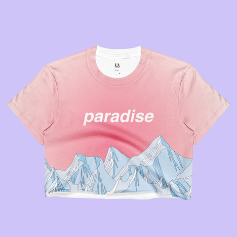 NEW 2017 SUMMER PARADISE CROP TOP -MADE IN USA (SWEATSHOP-FREE)