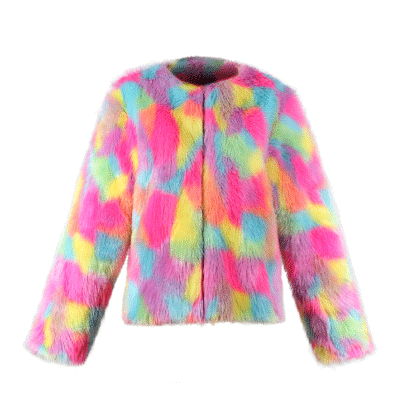NOVEMBER SPECIAL DEAL - RAINBOW FAUX FUR WINTER JACKET