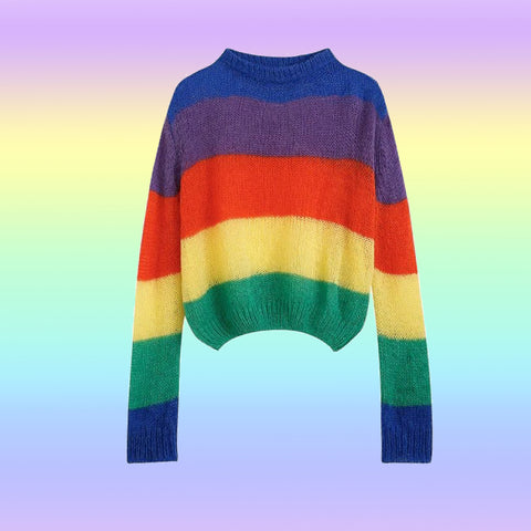 KAWAII COLORFUL RAINBOW SWEATERS