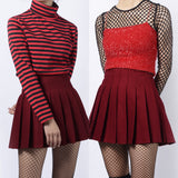 FAKE BITCHES COLLECTION - STRIPED TEE + WINE SKIRT SET