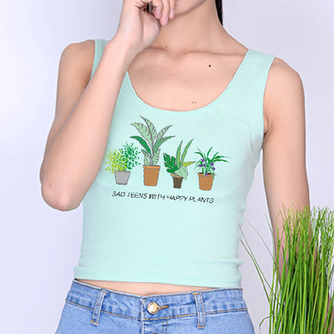 SAD TEENS HAPPY PLANTS CROP TOP