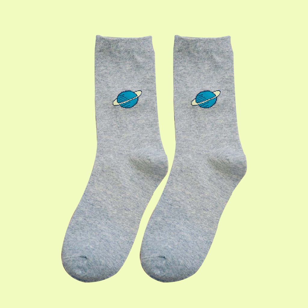 GREY OUTER SPACE SOCKS