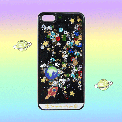 GLITTER SOLAR SPACE iPHONE CASE
