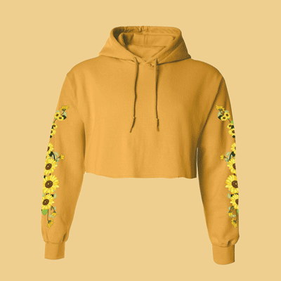 NEW - FLOWER CHILD- SOFT GRUNGE-SUNFLOWER HOODIE jumper crop top