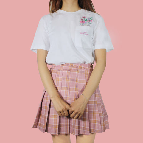 PINK KAWAII PLAID SKIRT