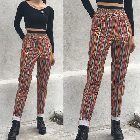 NEW! 90S GRUNGE VINTAGE High waist Trousers - RED
