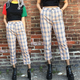 2018- 90S COOL KIDS PLAID CROPPED TROUSERS