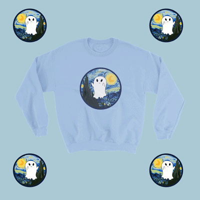 YOU ARE "ART" COLLECTION - VAN GHOST - scary night - tumblr aesthetic ART jumper